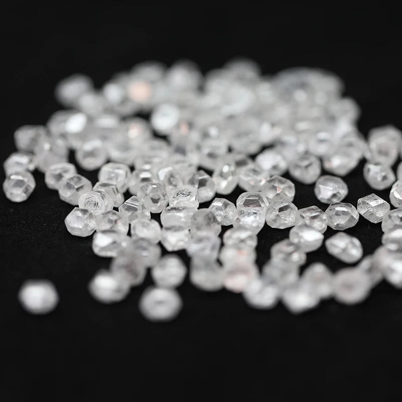 Synthetic lab grown 4 carats HPHT CVD white loose broken diamond real rough uncut white diamonds