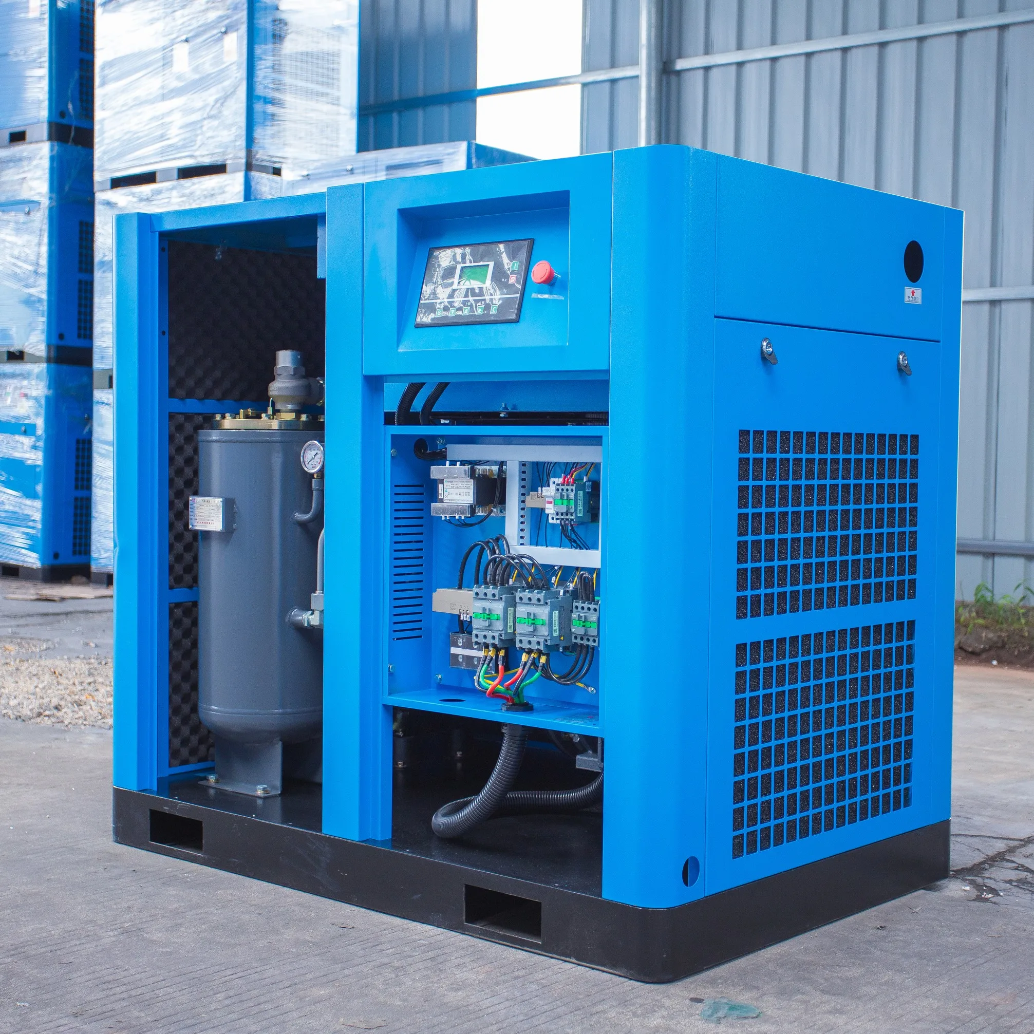 Промышленные взрывозащищенные скоростные электродвигатели IP54/IP55 и инвертор VSD, поворотные Винтовые воздушные компрессоры PM