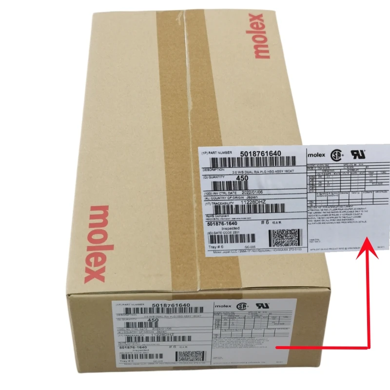 Original MOLEX iGrid PCB Header 5018761640 Wire Housing 2.0mm Pitch  Right-Angle 16 Pin Connector Tin Plating Tray