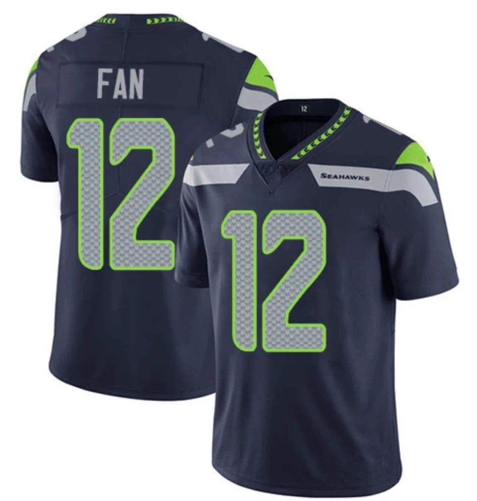 2022 Cheap Customize Seattle 14 Metcalf 12 Fan 24 Lynch Stitched Factory American Football Jerseys US Rugby Sport Clothes