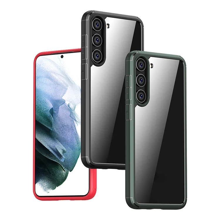 Contrast Color TPU+PC High Clear Phone Case for Samsung Luxury Inside Airbag Shockproof Transparent Phone Case for Samsung S23