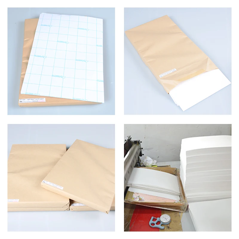 100 sheets pack A3 A4 size light and dark inkjet heat transfer paper for inkjet printer cotton t-shirt fabric printing