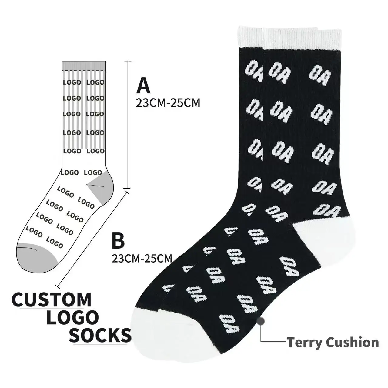 Low MOQ manufacturing personalized sox knitted cotton mens sock custom logo jacquard crew socks for men