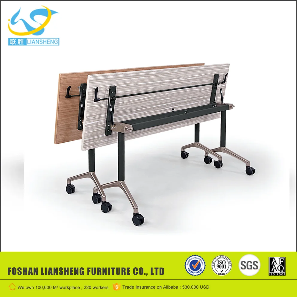 cheap furniture factory folding conference table with locking wheels
