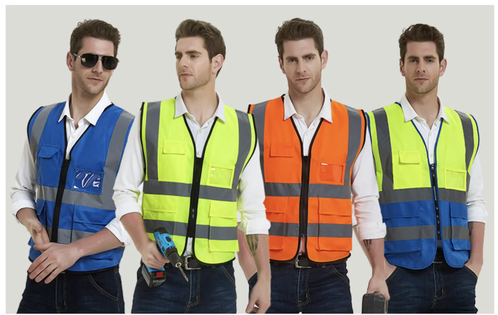 Wholesale Custom Reflective Led Security Engineer Work Construction Safety Vest With Logo