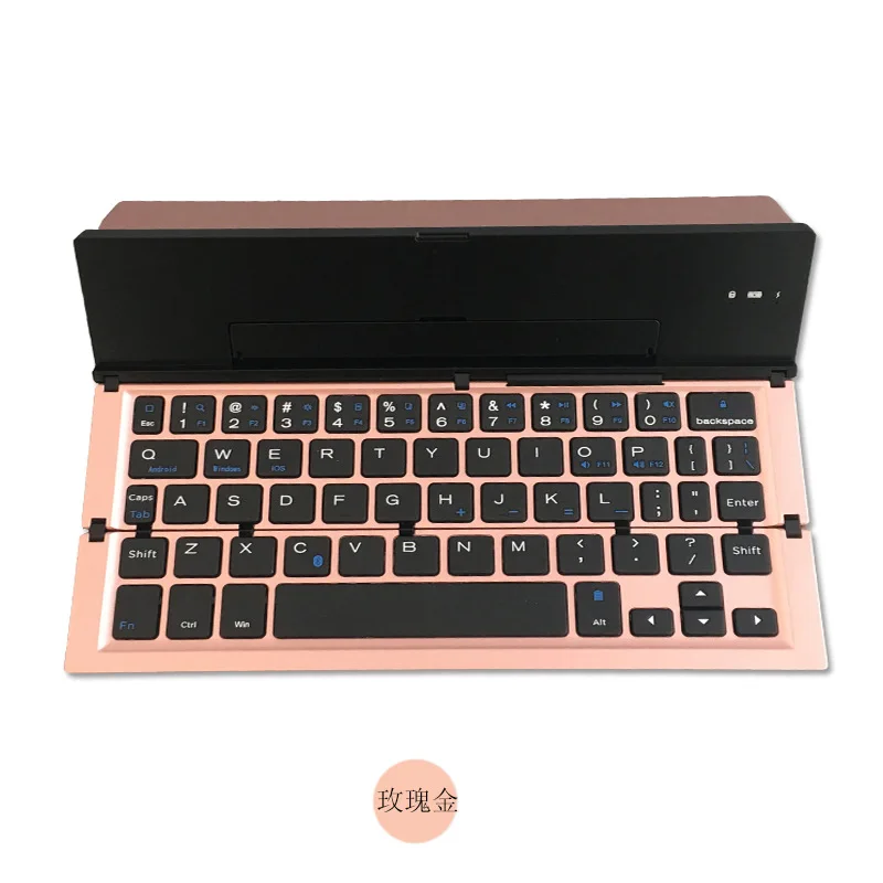 Folding Keyboard Three-system Multimedia Mobile Phone Tablet Computer Aluminum Alloy Wireless Bt Keyboard