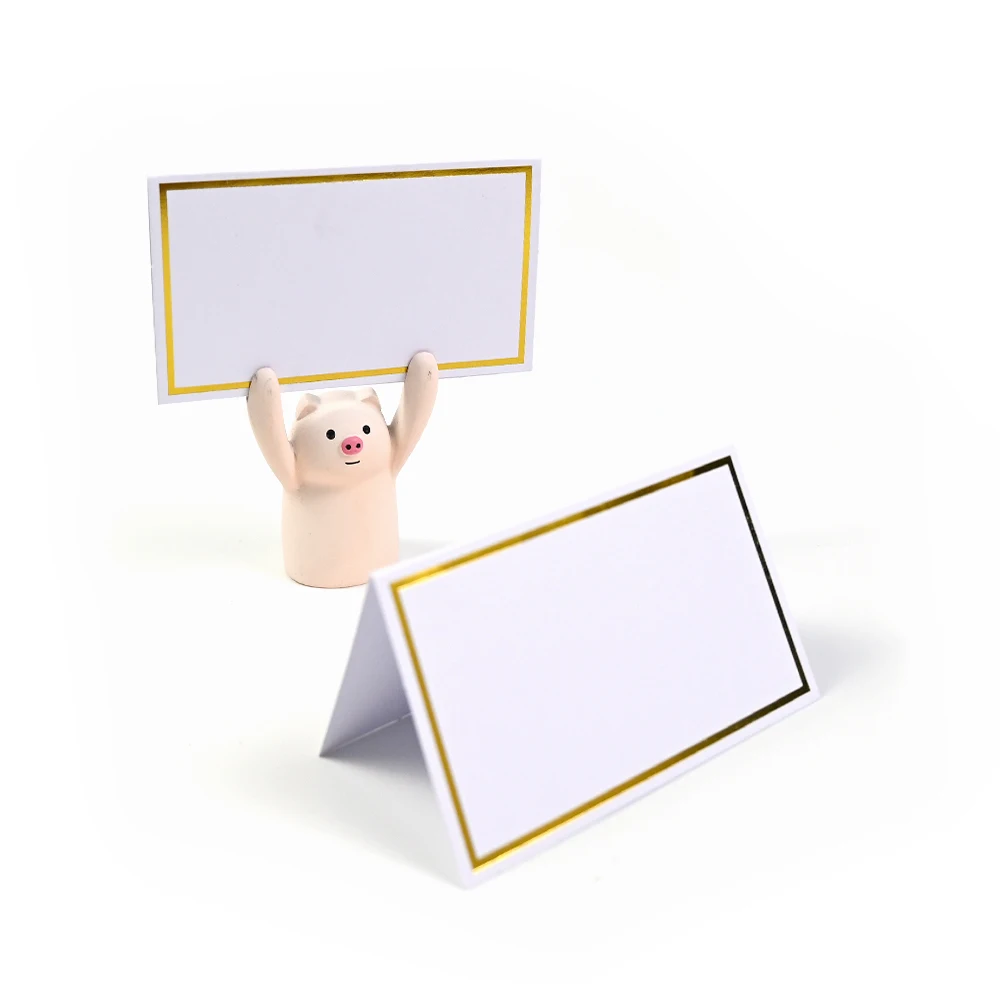 3.5x4 inch E-Commerce Small Tent Cards with Gold Foil Border Wedding Table Place Name Card