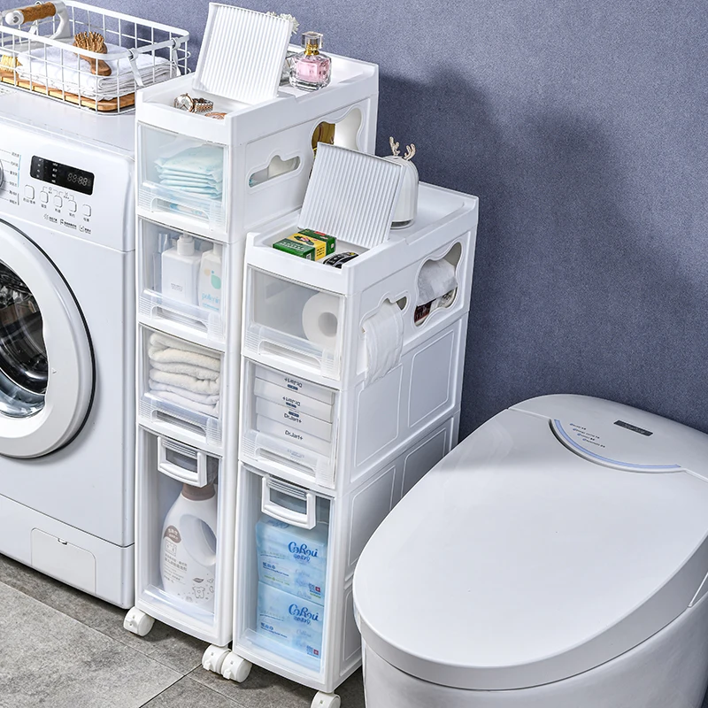 New Fashion Style Space-saving Kitchen And Bathroom Multi-layer Storage Boxes Home Storage Cabinets With Rollers