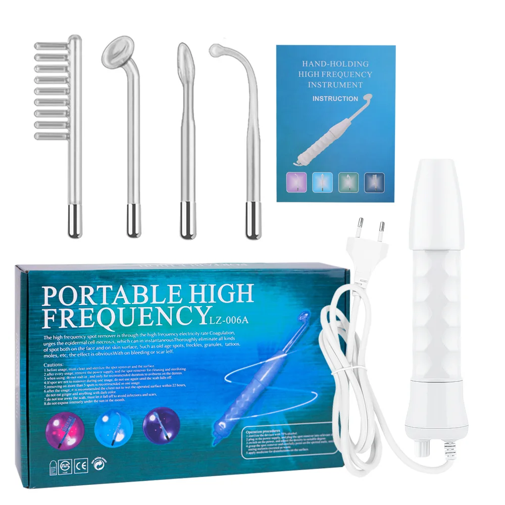 4 In 1 High Frequency Electrode Rod Electrotherapy Glass Tube Beauty Equipment Acne Bactericidal Anti-inflammatory