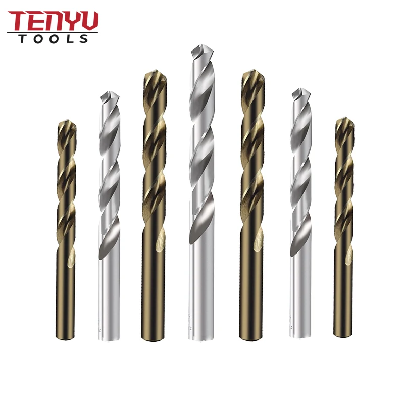 tin coating din338 m2 high speed hss jobber twist drill bit 118 or 135 degree set 10pcs 15pcs