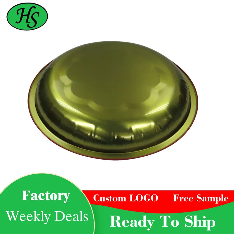 Factory wholesale custom printing food grade Round metal Tray for Food service snacks plate indian tray