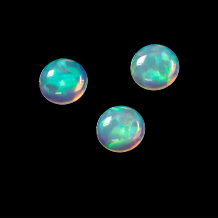 Gilson Created Opal Cabochons Opal for Glass Blowing 900℃ High Temperature Resist Round Flat Back Beads for Glass Art