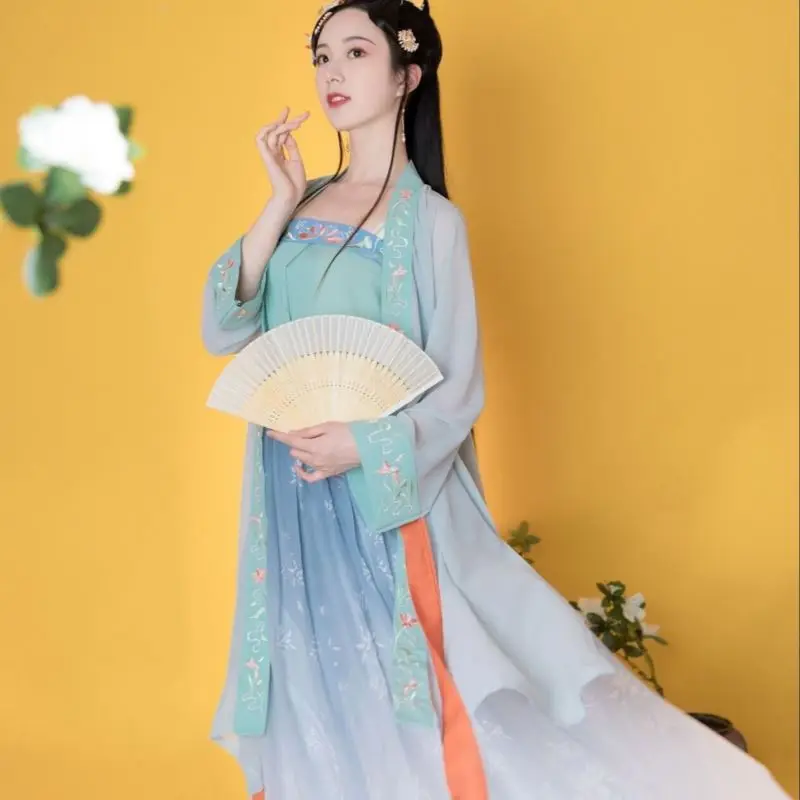 Wanita взрослых классический стиль красивый шифон индивидуальные вышитые hanfu