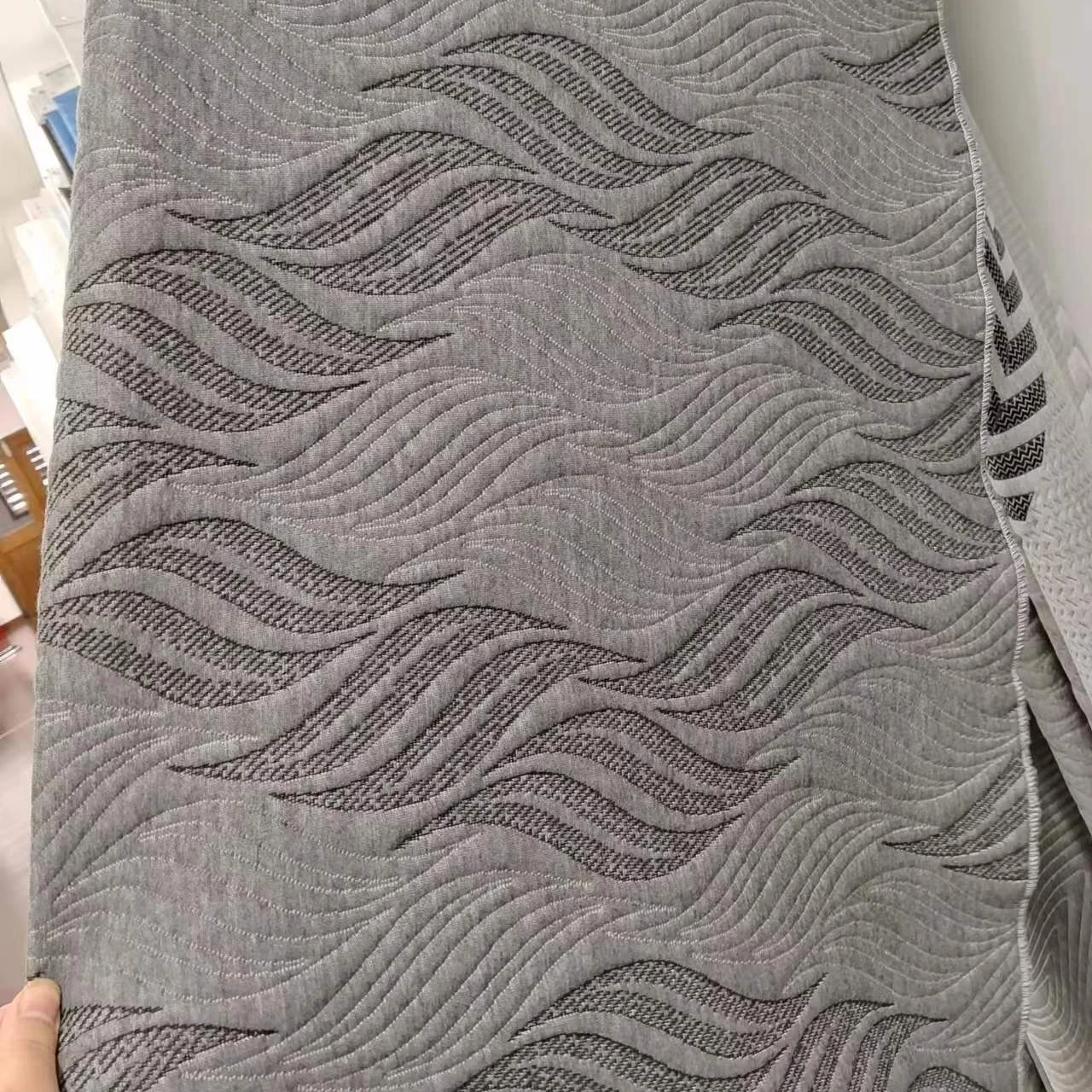 Grey Polyester Mattress Ticking Fabric