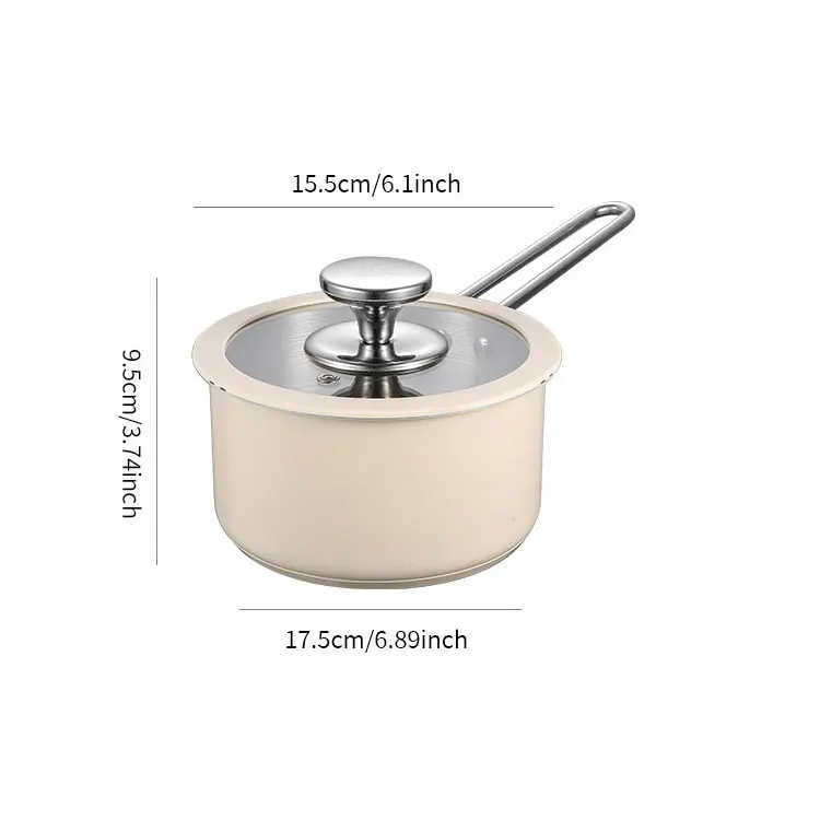 WONDERFUL Korean Style Colored Nonstick Kitchen Cooking Pots 16cm Stainless Steel 304 Kitchenware Milk Melting Boiling Pot