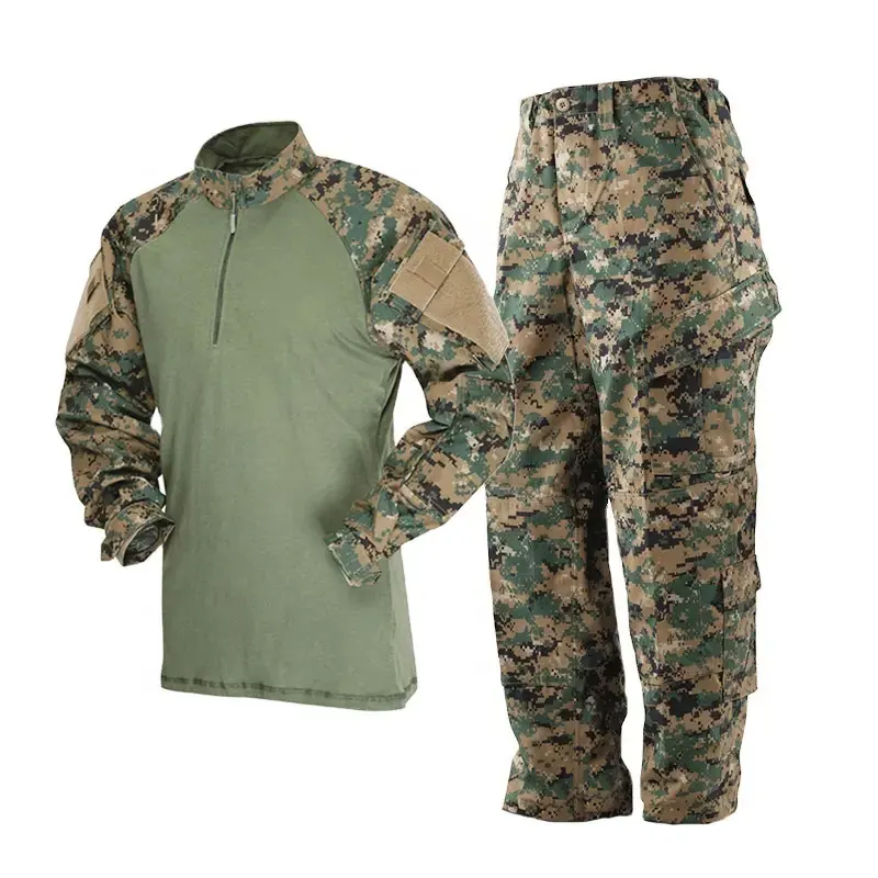 Tactical Woodland Digital Camo Casual Shirt Frog Suit For Men Uniforms camouflage clothing camouflage pants suit Uniforms
