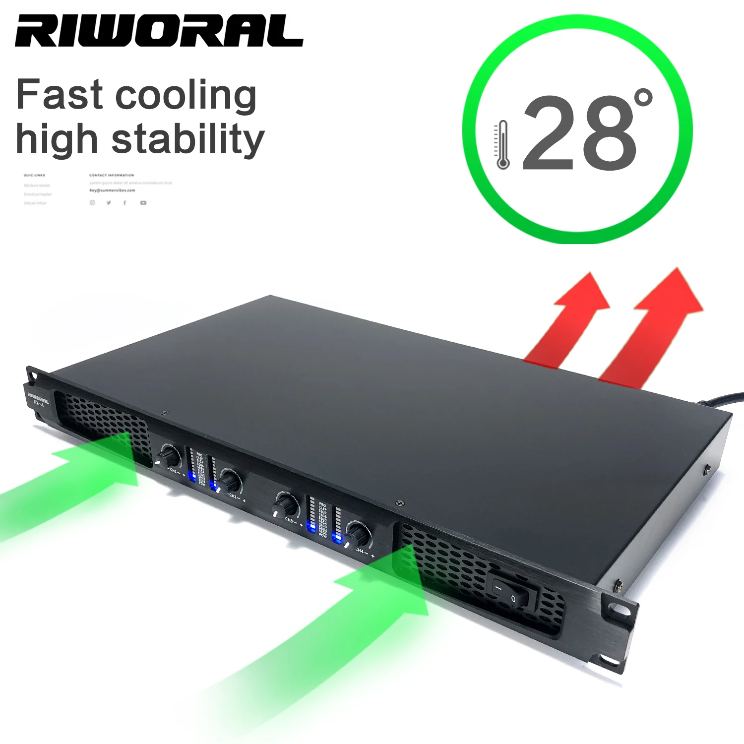 RX-4 High power digital 4 channel 800 watts amplifier speaker power amplifier for karaoke