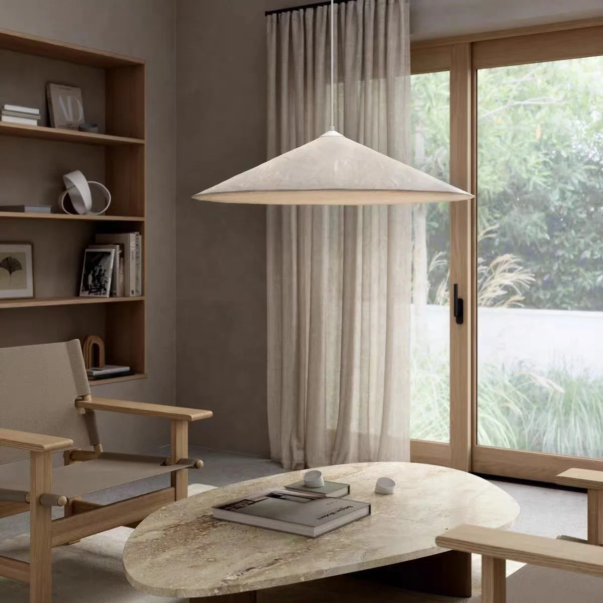 Japanese style rice paper bar hotel home decorative chandelier hanging lamp triangle restaurant pendant light