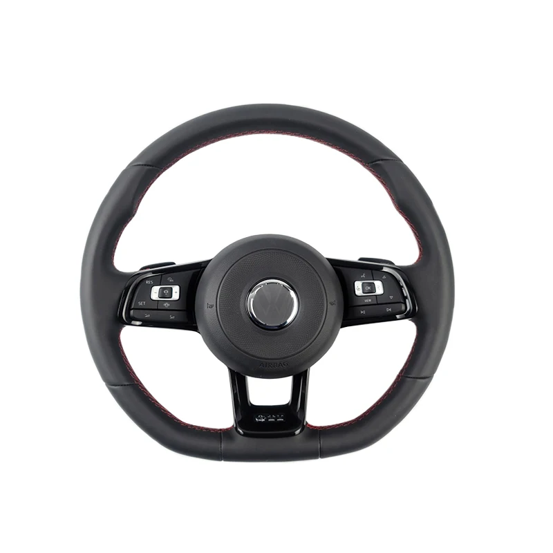 Suitable for VW Golf, arteon, Passat, Jetta, polo, Tiguan l leather, red seam, multi-function steering wheel with shift paddle