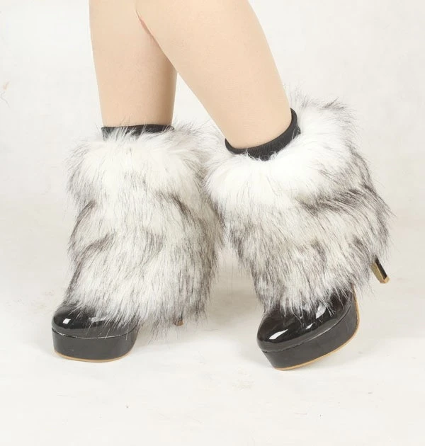 Stylish Fashion High Quality Solid Color Winter Leg Warmer Fur Faux Women Leg Warmers