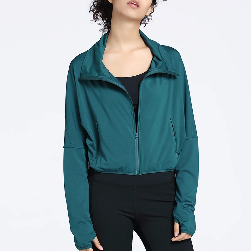 Newly popular High-necked Cool Loosed Yoga Jacket fitness yoga wear workout women zipper jacket