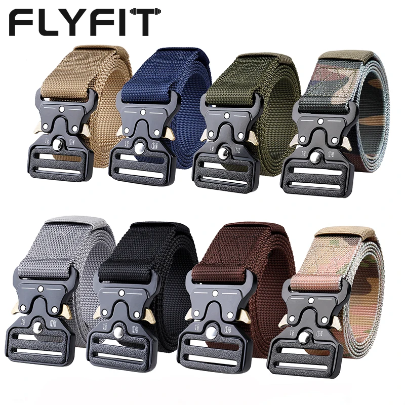  FLYFIT Combat Quick Release Cinturon Tactico Militar Negros Men Nylon Buckle Military Tactical