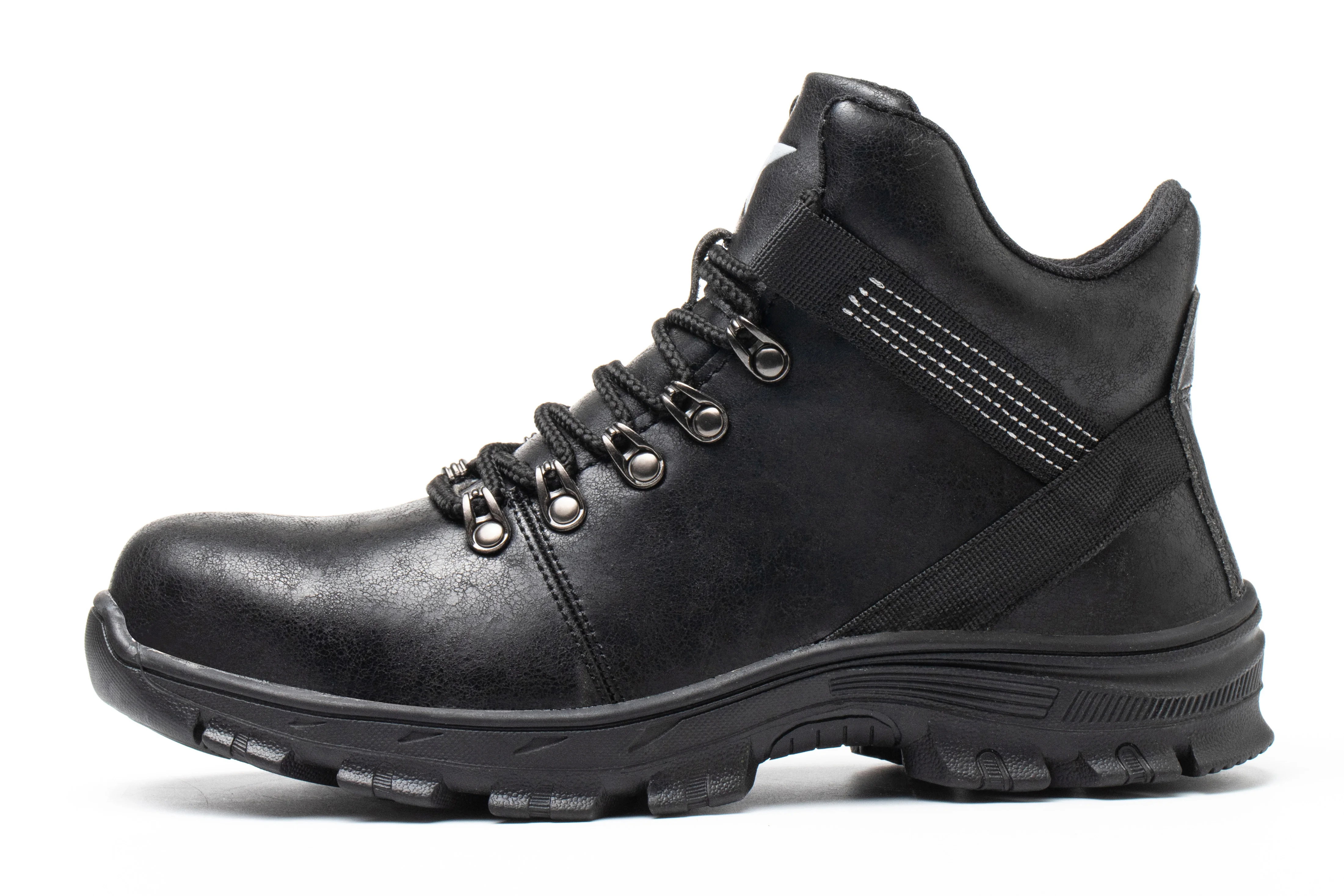 Standard Steel Head Kevlar Stab-Proof Midsole Rubber Outsole Microfiber Leather Top Safety Boots for Foot Protection