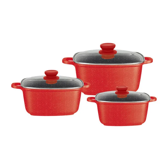 Square Casserole Soup Pot Kitchen Casserole With Granite Non Stick Stone Coating