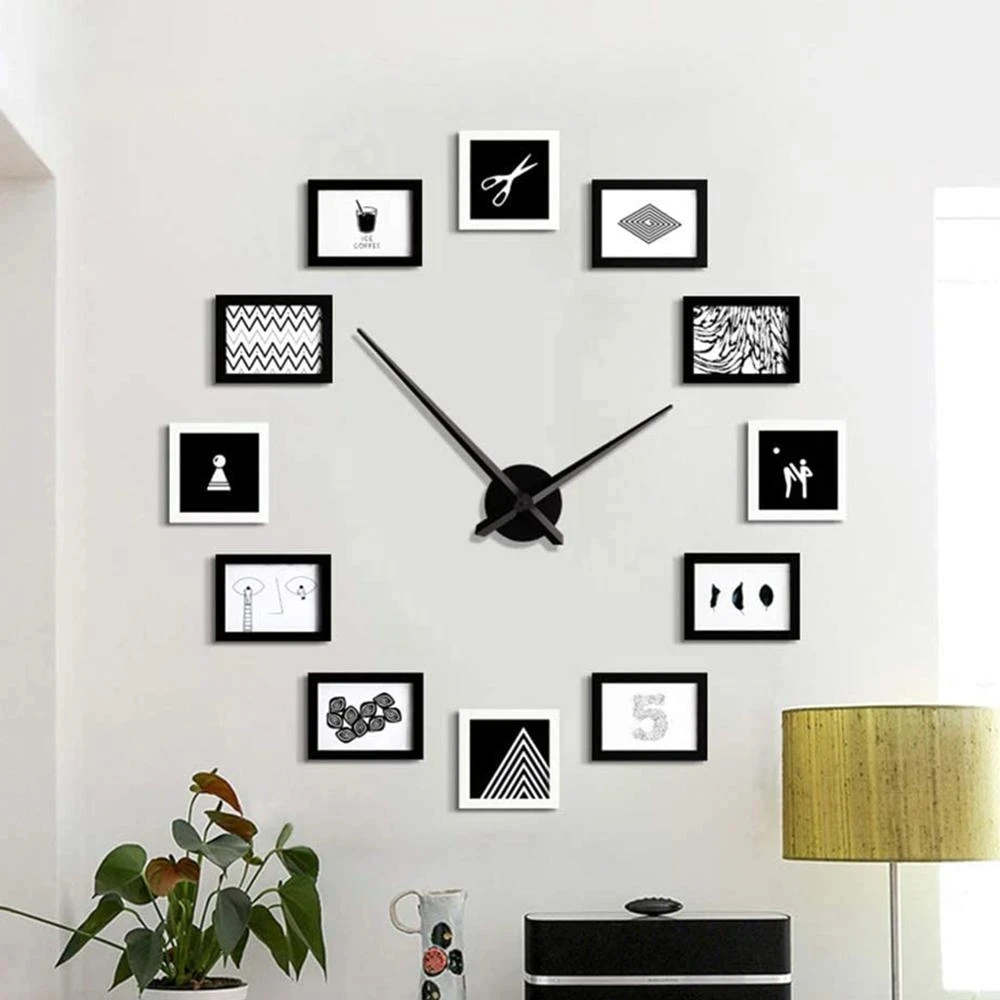 Large DIY Wall Clock Movement Mechanism Clock Hands Needles Set for 3D Mirror Clock Replacement Accessories Home Decoration