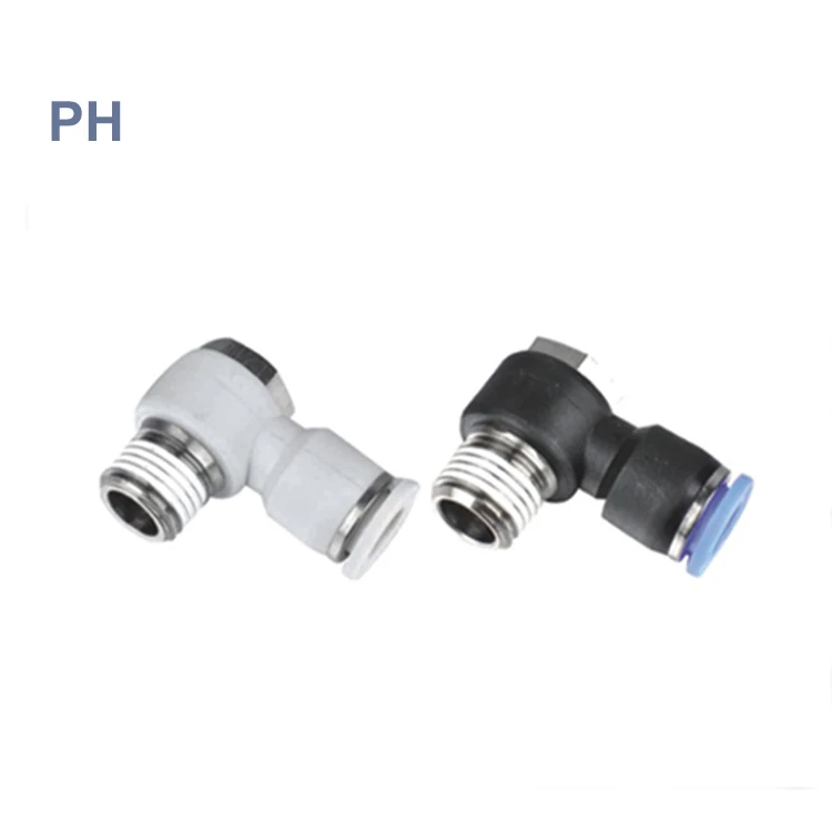 High Quality One Touch Hexagon Head Right Angle Short Distance Connector Brass Plate Nickel Pneumatic Fitting