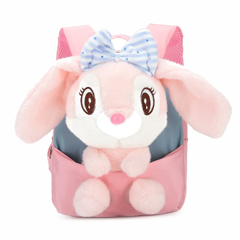 escolar fashion Preschool SchoolBag Animals Rabbit Kindergarten Cartoon School Kids Girl Plush Cute Children Bag Backpack