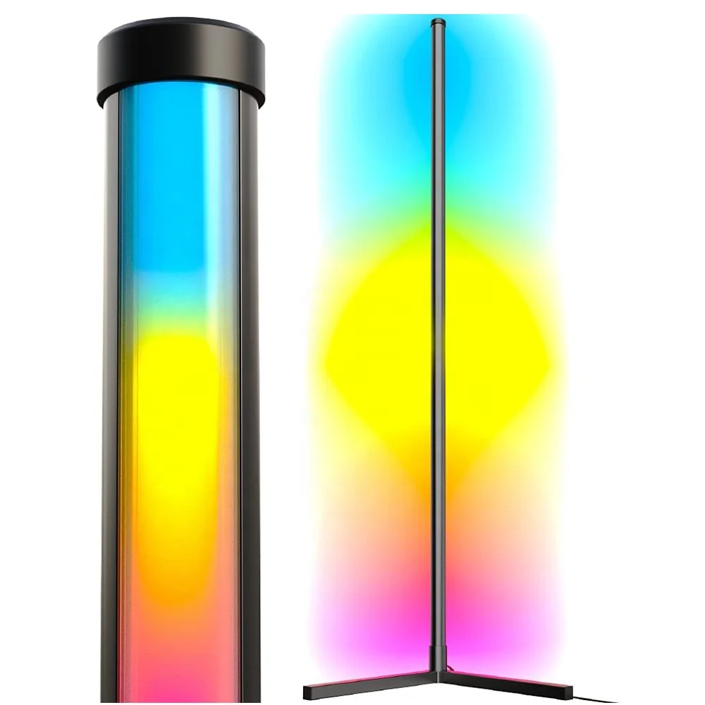 Modern LED RGB Corner Floor Lamp Indoor Decoration Flood Light Stand Color Changing LED Stand Tripod Corner Floor Lamp