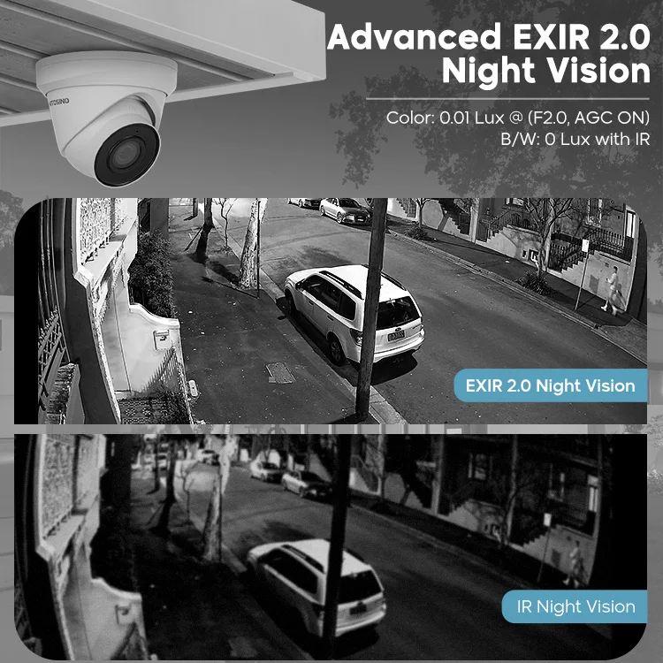 HITOSINO OEM HIKVISON DS-2CD1383G0-IUF 5MP 8MP 4K Built-in Mic Night Vision Motion Detection Turret IP Camera