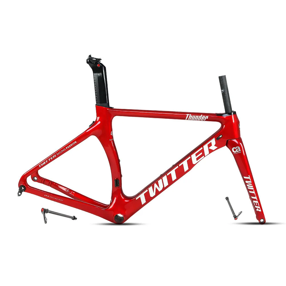 Twitter 700c aero design bike frame T800 carbon fiber disc road bicycle frameset