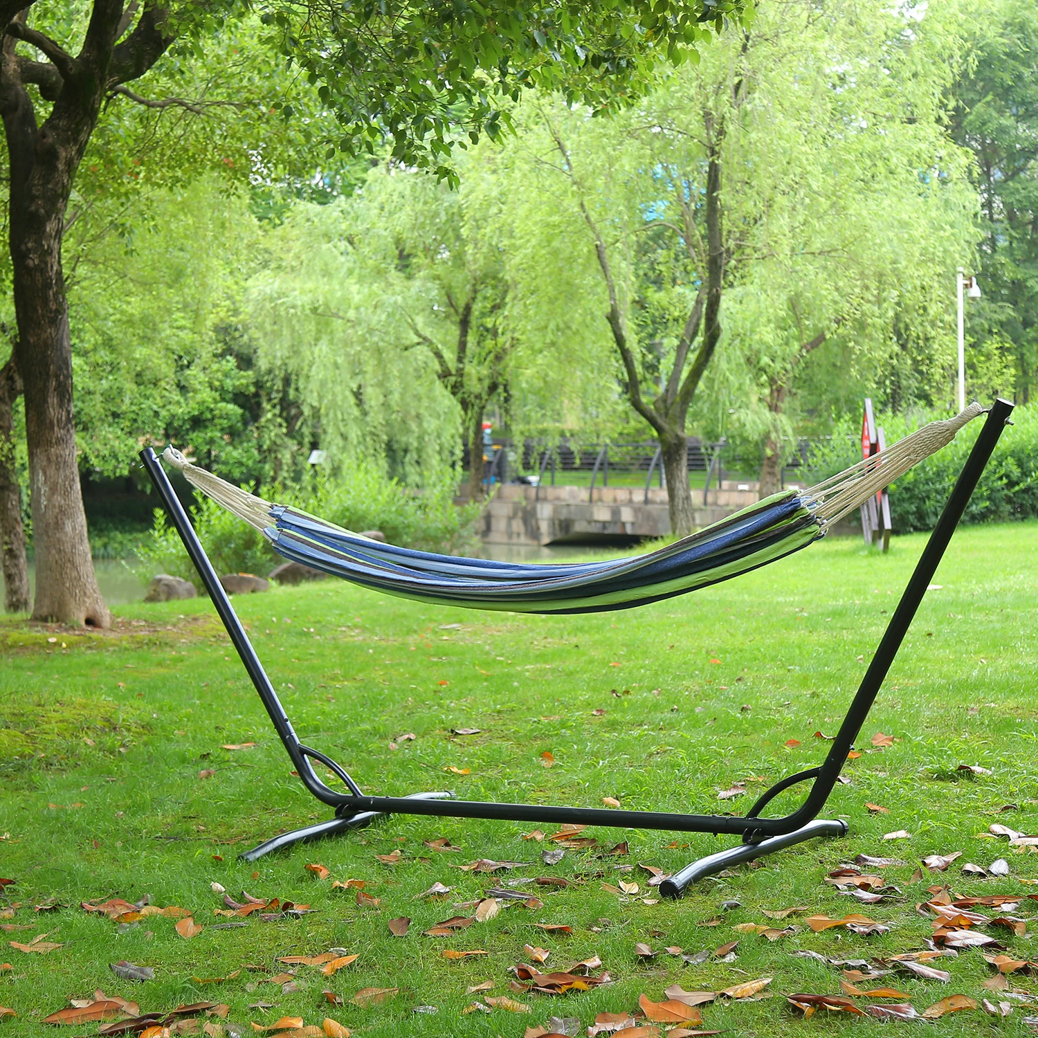 Портативный Открытый Кемпинг кровать гамаки металлическая поддержка сад солнце для отдыха гамак