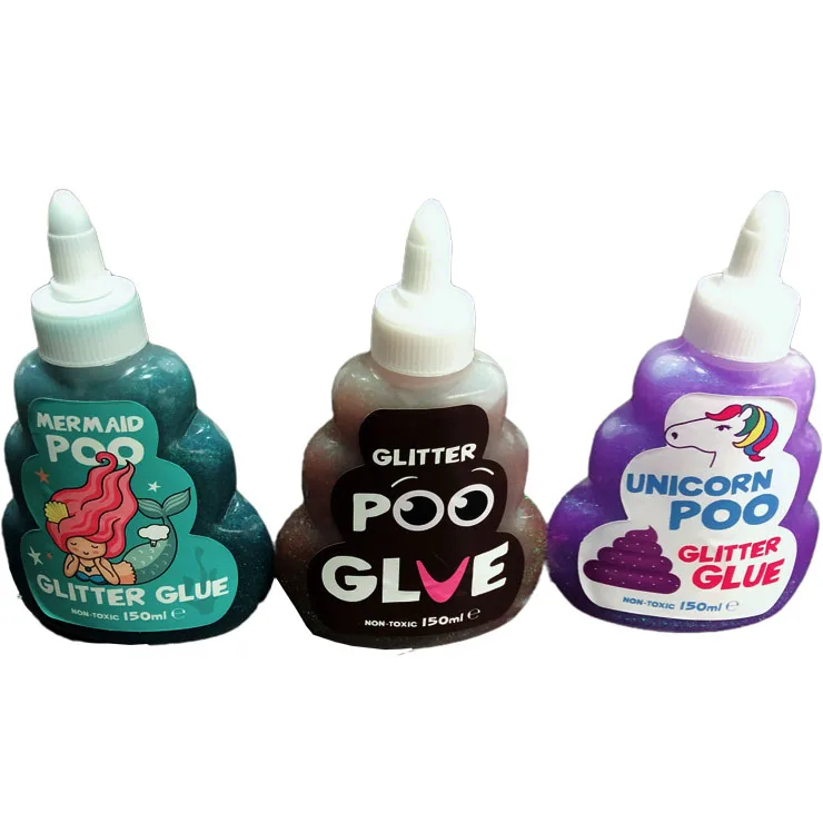 Glitter Glue 6 Neon Color, Non-Toxic Washable Glitter Glue
