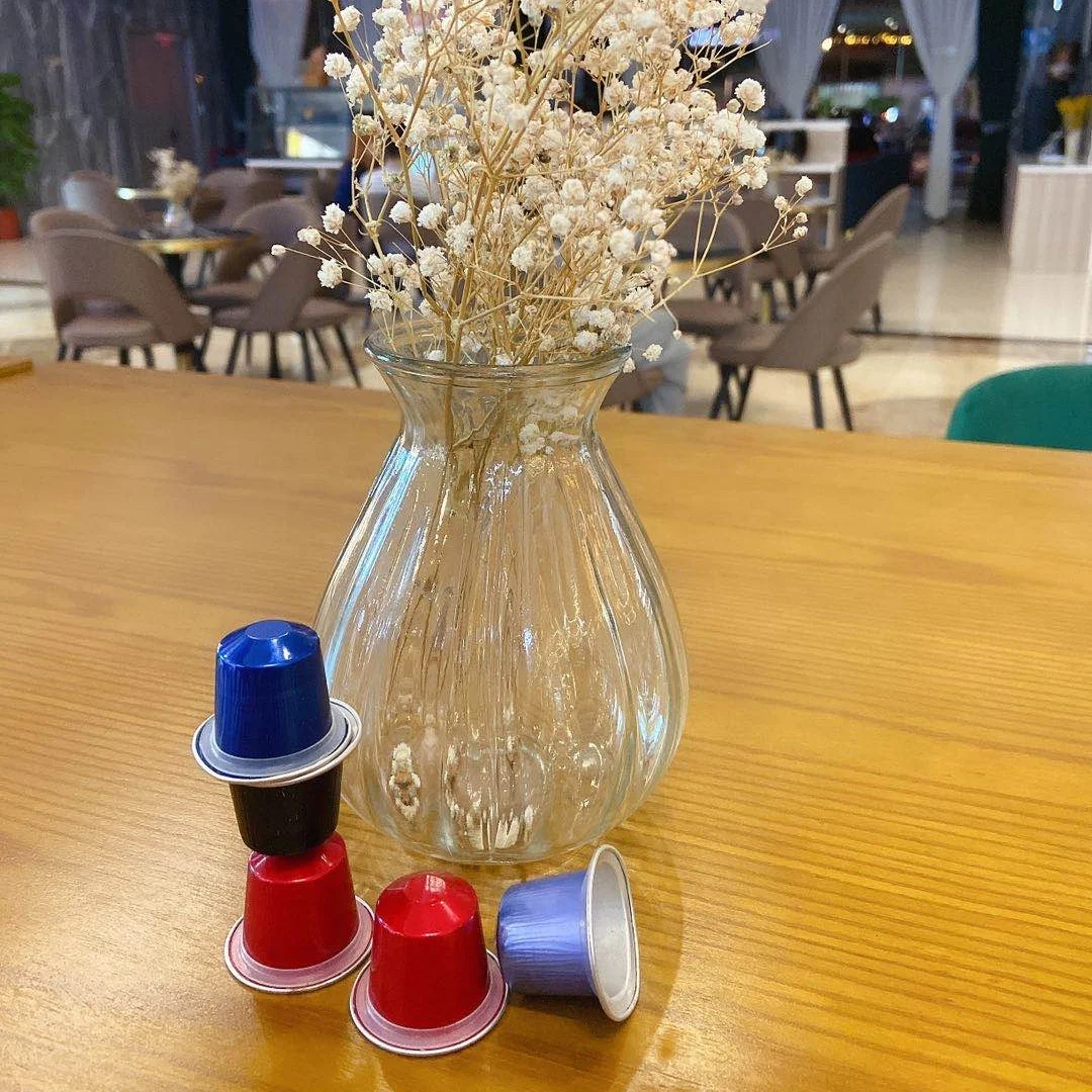 Empty Compatible Muti-color Capsules With Foil Lid Custom Logo 37 MM Aluminum Foil Lid Coffee Capsule Lid