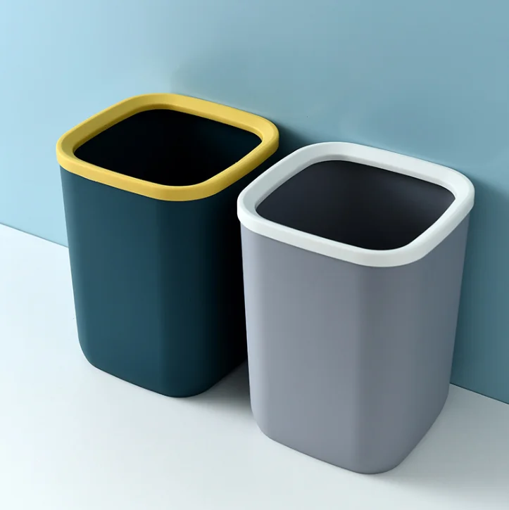 
Large Open Top Trash Can Plastic Waste Bin Durable Garbage Can Trash Bin For Bathroom Kitchen 