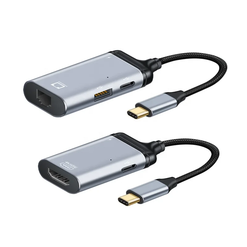USB Type-C to HDTV/VGA/DP/miniDP/RJ45 short wire adapter Multi-function converter with PD 100W fast charge