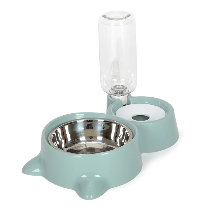 Double Bowl Pets Food Water Feeder Dispenser Distribution Easy Removal Eco-friendly for Pet Dishwasher Safe Stability