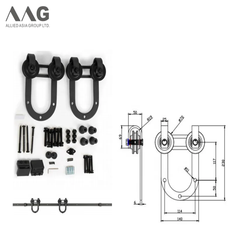 RHETECH Modern Commercial Yiwu Sliding Barn Door Sliding Horse Barn Kit Alibaba Wholesale Slide Barn Door Hardware Kit