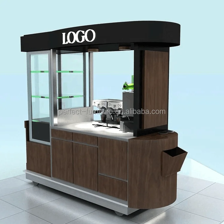 1.8m by 0.7m functional coffee trolley design mobile food cart