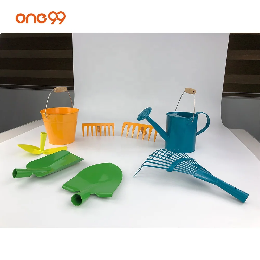 one99 Hot Kids Garden Water Bucket Metal Kids Toy Beach Bucket Children Gardening Tools