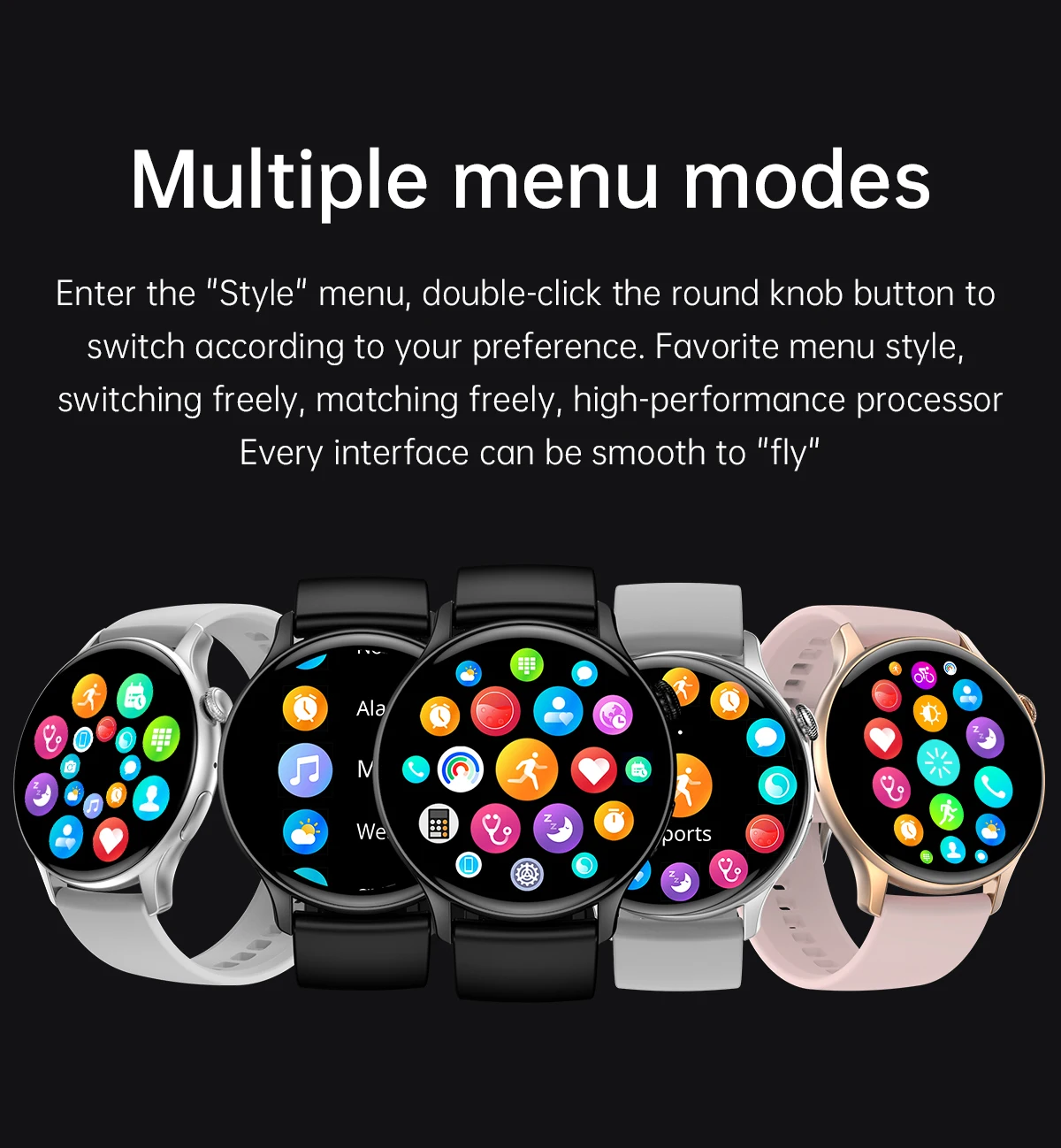 2023 Newest HD smart watch 1.43 inch round AMOLED large full touch  display screen ip68 waterproof nfc Sport smartwatch hk85
