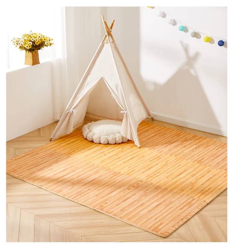 Деревянный напольный коврик игровой нетоксичный сцепляющийся из вспененного этилвинилацетата с