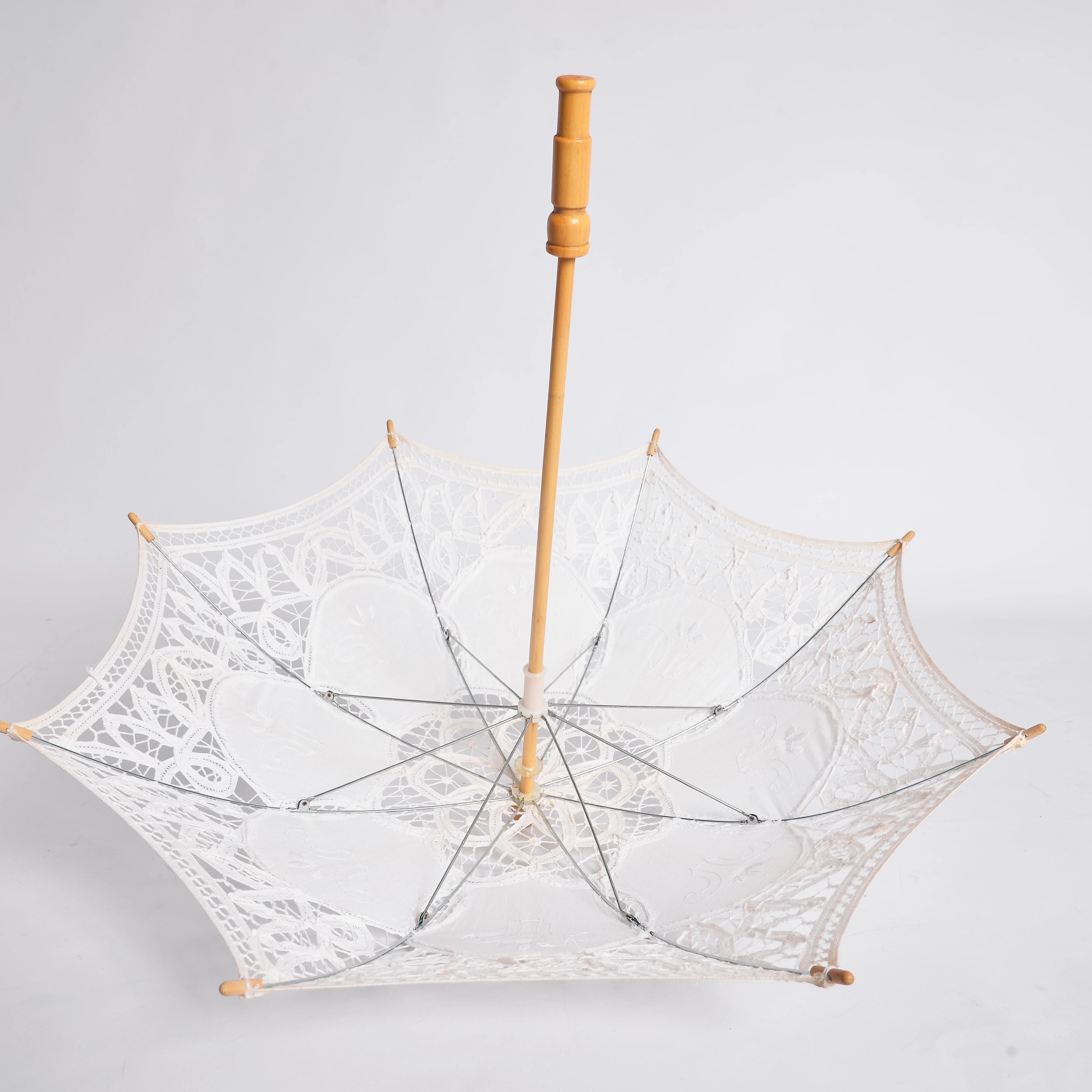 Umbrella Manufacture White Craft Kids Mini Decoration Umbrella Lace Parasol Wedding Auto Open Pantone Color Wood S/L Umbrellas