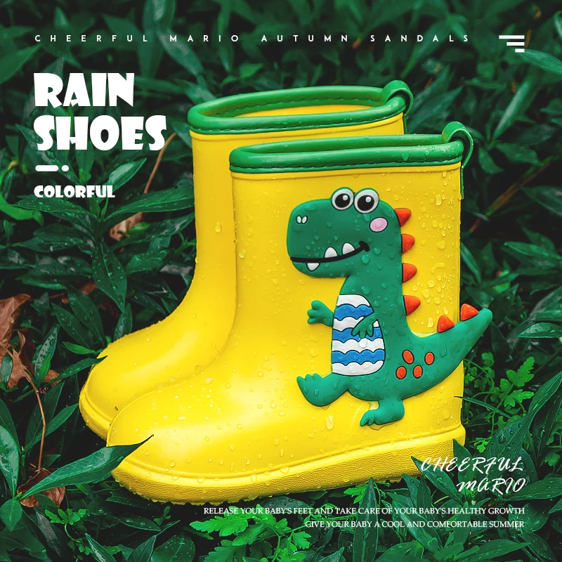Cheerful Mario 2022 new style children rain boot kids safety rain shoes waterproof baby warm unisex decorative stock