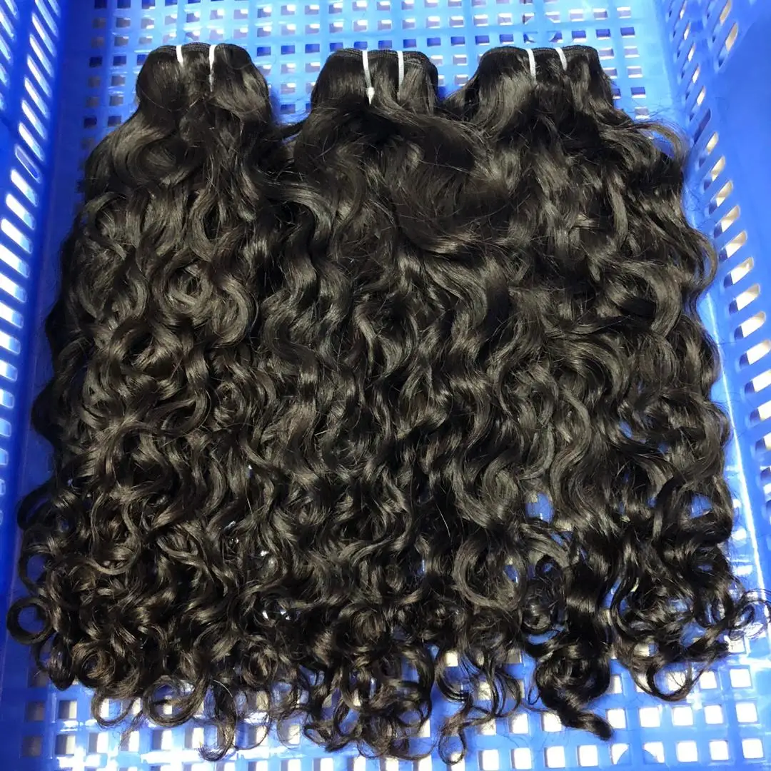 GS Fast Shipping Malaysian Hair Natural Wave, Raw Indian Hair Directly From India, Virgin Water Wave 100 Human Hair Weave