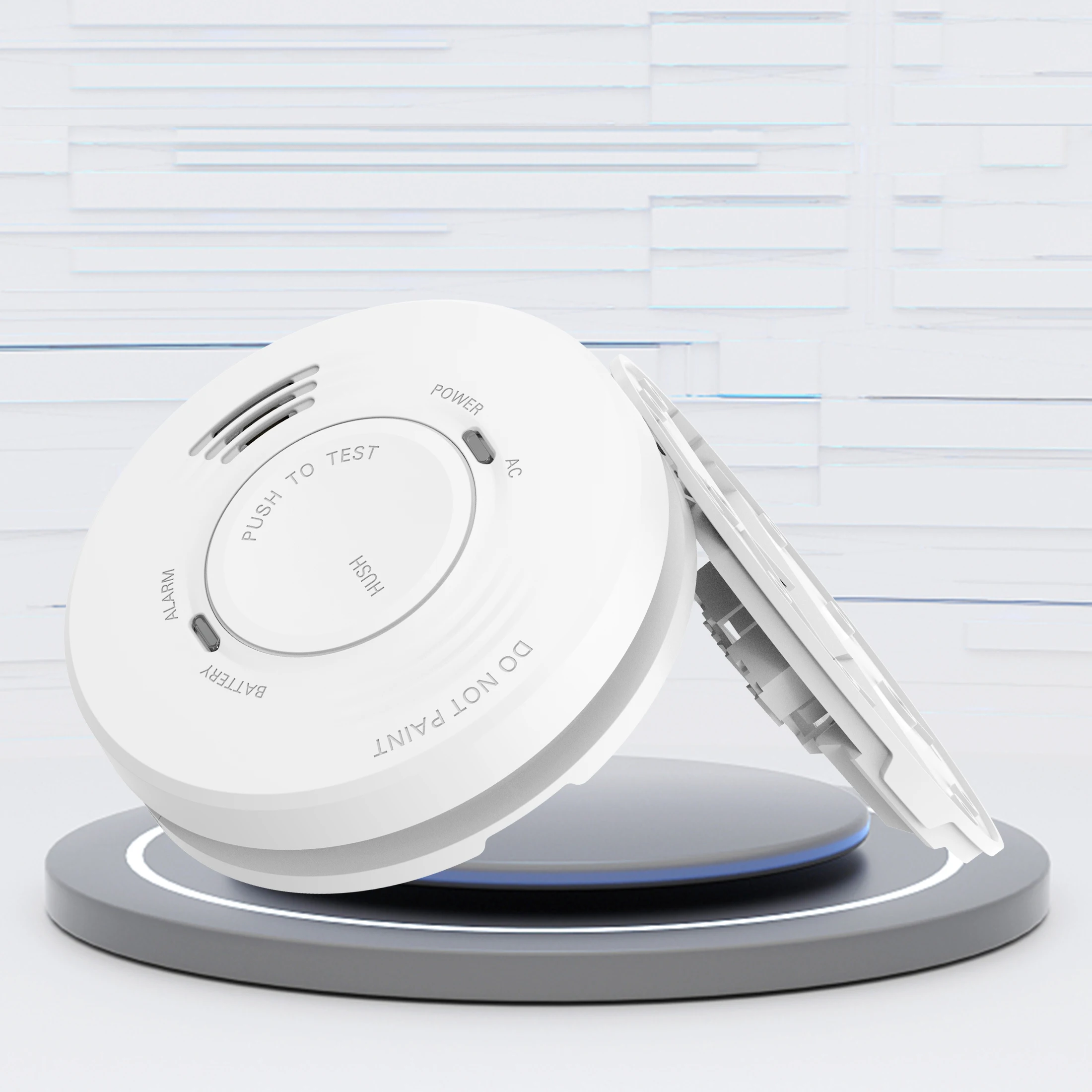 The New Listing Buzzer Fire Alarms System Smoke Detector With 9v Battery Power Home Dual Power Interconnection