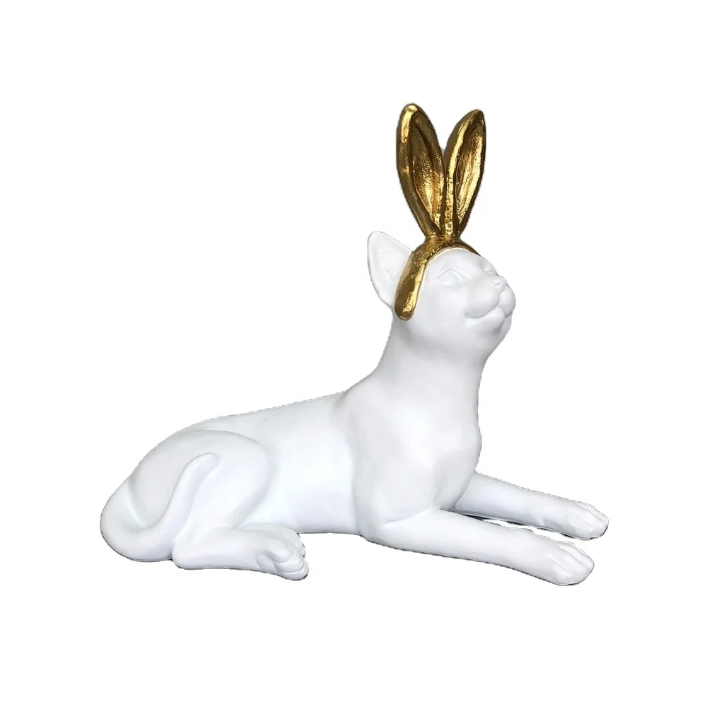 Dog Animal Statue Decorative Artifact Factory Hot Sell Direct Sales Resin Craft Gifts Home Desktop Decoration Matte White Europe